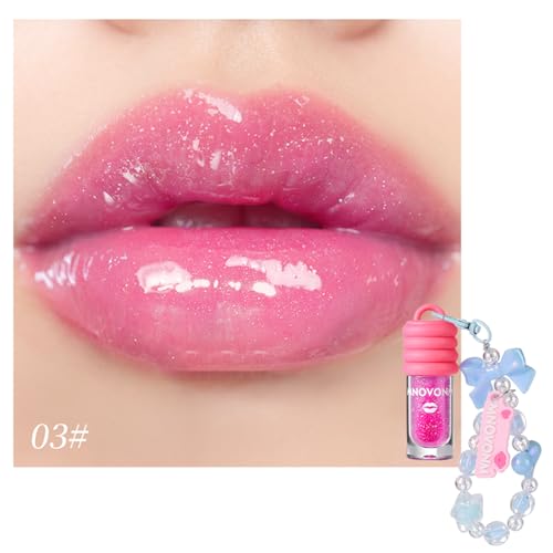 Dulele 3PCS Hydrating Lip Gloss Set with Keychain
