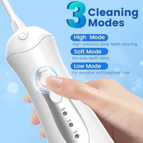 Water Flossers for Teeth, Portable Oral Irrigator Rechargeable Water Dental Flosser Pick with High Pressure 5 Jet Tips, IPX7 Travel Water Flossing for Brace Teeth Cleaner Gum Care