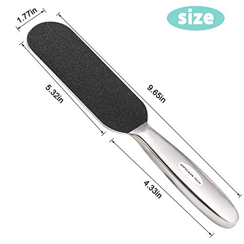 Stainless Steel Pedicure Foot File & Callus Remover with 12 Refill Pads