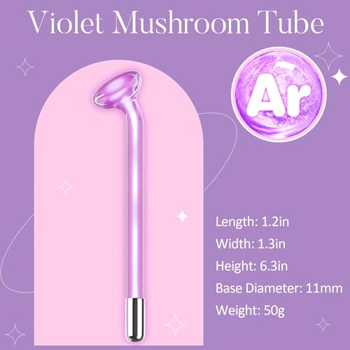 TUMAKOU Purple Mushroom Tube | 11mm Glass Facial Wand