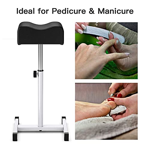 Adjustable Pedicure Foot Rest - 18-27in Height for Nail Salon