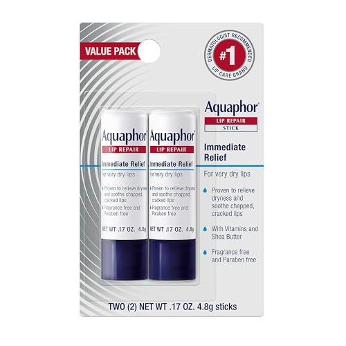 Aquaphor Lip Repair Stick - Moisturizing Lip Balm, Pack of 2