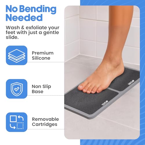 Pumice Foot Mat with 100 & 180 Grit for Exfoliating Calluses
