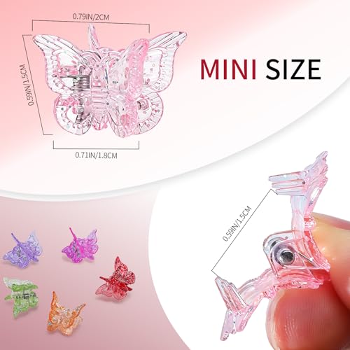 Butterfly Hair Claw Clips 32Pcs Sparkly Glitter Mini Clips