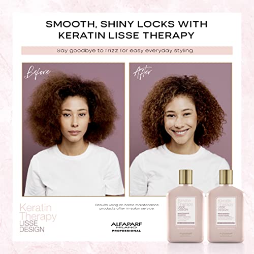 ALFAPARF MILANO Lisse Design Keratin Conditioner - Frizz Control - Maintains Keratin Smoothing Hair Treatment - Hydrating with Collagen and Keratin - For Dry, Damaged Hair (8.45 oz)