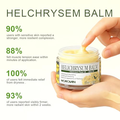 Morovan Elderly Bruise Balm Helichrysum: Multi-Purpose Skin Balm for Bruises, Veins, Burns & Redness from Activity & Aging, Promotes Healing & Circulation for Men & Women