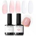 Modelones Gel Nail Polish Set 2 Colors 15ml French Manicure Kit White Nude Pink