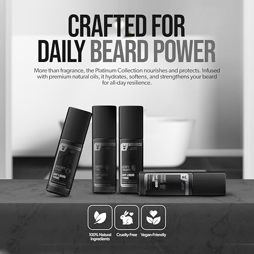 The Beard Struggle - Day Liquid Tonic Beard Oil - Platinum Collection, Surtr's Fury - Beard Oil for Men - Moisturize, Softens Hair, Reduces Itch - Day Time Beard Growth Oil (1.35 Fl oz)