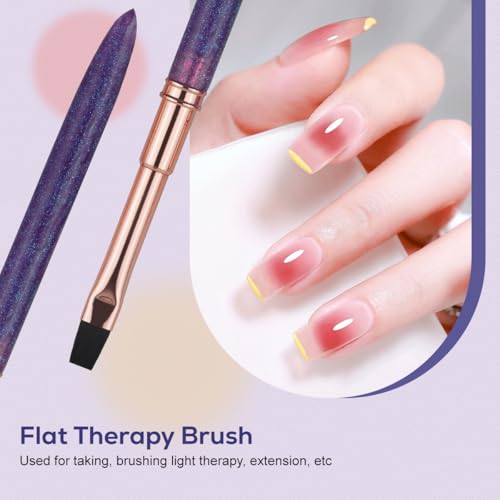 YIHUALE 5-Piece Purple Nail Art Brush Set for DIY Manicure & Nail Design