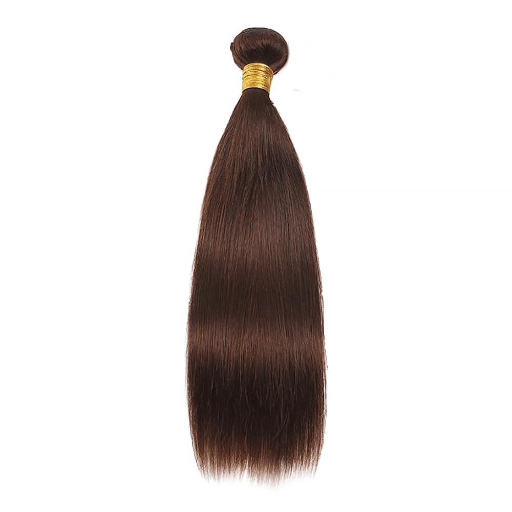 Straight Human Hair Bundles 26 Inch Straight Single Bundle #4 Chocolate Brown Human Hair Unprocessed Native Virgin Hair 100g Total 1 Extension Double Weft Crochet Human Hair Extensions for Women