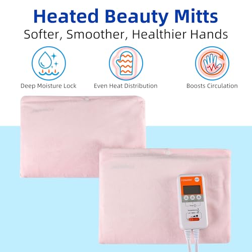 FOWARM Electric Heated Beauty Mitts & Hand Warmer with Digital Timer