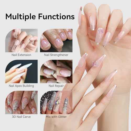 Makartt Clear Gel Builder: Nail Extension, Strong, Self-Levelling, Long Lasting for Strengthener Sculpture Broken Nails Repair Protection, UV LED Lamp Cure Required, Home Salon DIY Manicure 1.06 oz