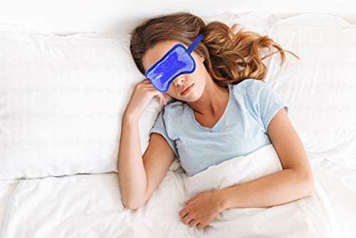 Eye See Plush Gel Eye Mask for Puffy Eyes, Blue - Cold Eye mask to Treat Dark Circles, Sinuses, Dry Eyes, and for Allergy Relief - Microwave Safe for Heat Therapy