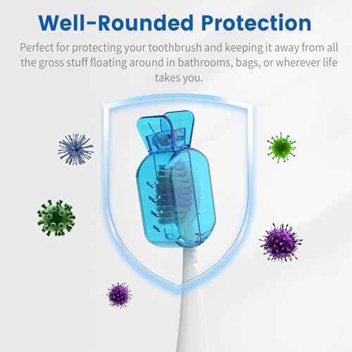 Toothbrush Covers Caps, Clip-On Toothbrush Protector for Household Travel, Brush Head Pod Case Fits Most Manual and Electric Toothbrushes, 6 Count