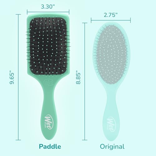 Wet Brush Paddle Detangler Hair Brush, Amazon Exclusive Aqua, Ultra-Soft IntelliFlex Bristles with AquaVent Design, Great For Treatment & Mask Application, Women, Men, Wet, Dry and Damaged Hair