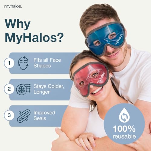 MyHalos Cooling Gel Eye Mask | Reusable Cold Compress for Puffy Eyes