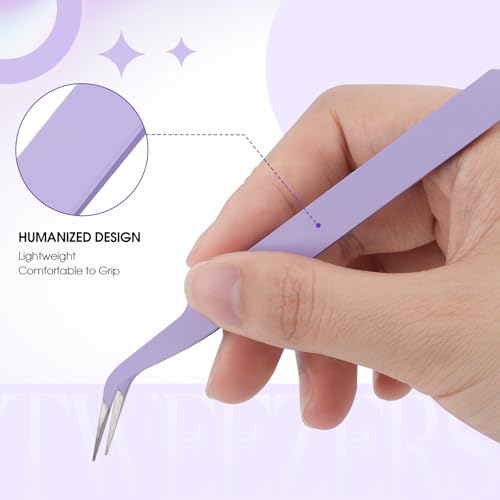 Eyelash Extension Tweezers - Purple Hand-Calibrated Lash Applicator Tool