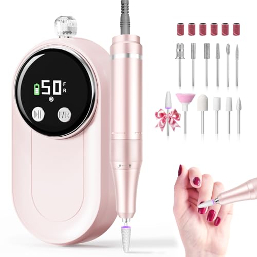 FLORAVIC Electric Nail Drill 50000RPM Cordless Manicure Machine