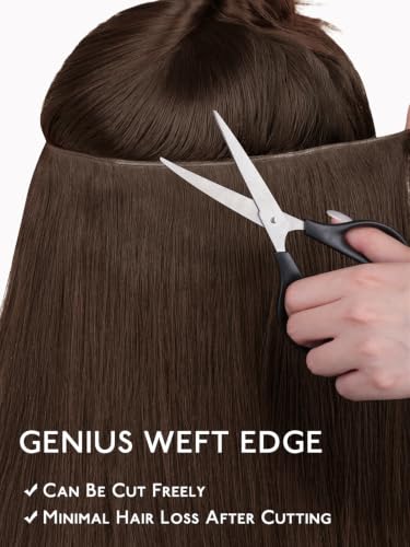 Tape In Weft Hair Extensions 14'' Remy Human Hair Chocolate Brown
