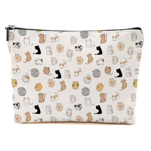 Cat Mom Makeup Bag Cat Gifts for Cat Lovers Cute Cat Stuff Cat Themed Travel Accessories Bag Mothers Day Christmas Birthday Gift Ideas Friendship Gifts for Women Cat Lady Cat Person Cat Merch