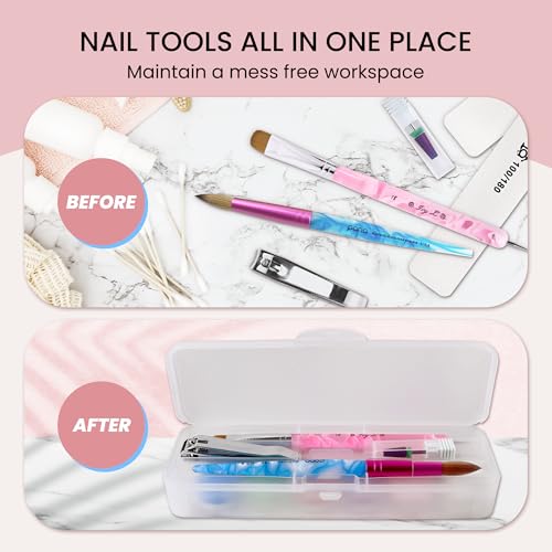 Beauticom Double-Layer Nail Art Storage Case | Frosted White