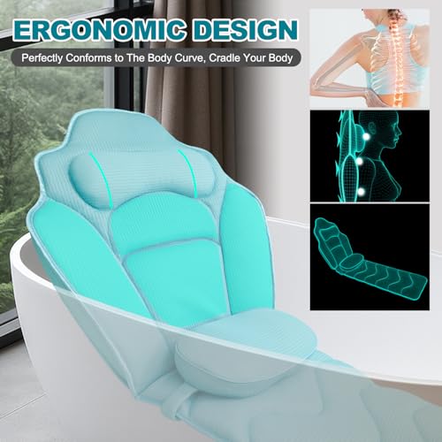 Full Body Bath Pillow 61" - Ergonomic 4D Air Mesh Support