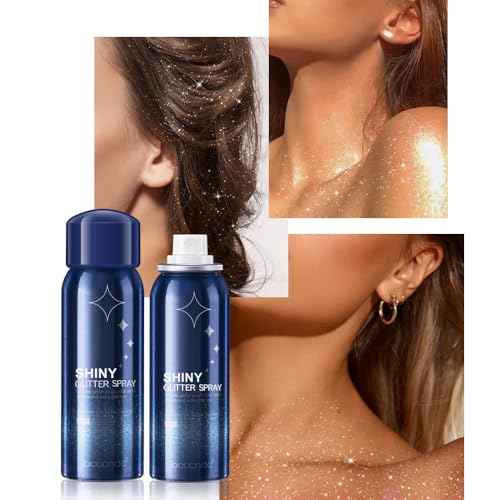 Body Glitter Spray, Perfect Body Glitter for Music Festival Stage Makeup and Festival Rave Highlighter Makeup. (2 Pcs)