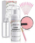 MERETON 5-in-1 Lash Shampoo Kit for Extensions with Brush & Rinse Bottle