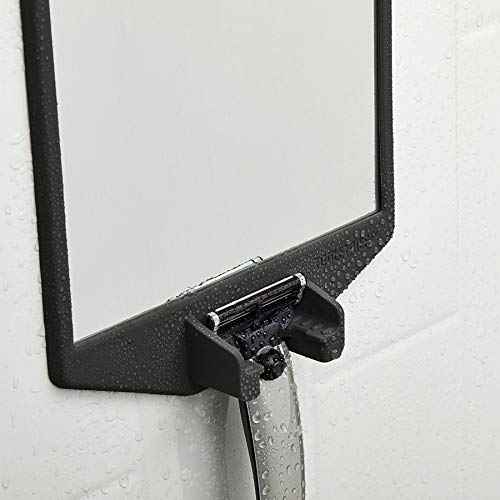 TOOLETRIES The Joseph Shower Mirror for Shaving - Silicone Razor Holder for Shower, Stlyish Bathroom Shower Accessory - Features Silicone-Grip, Removable & Reusable - Charcoal