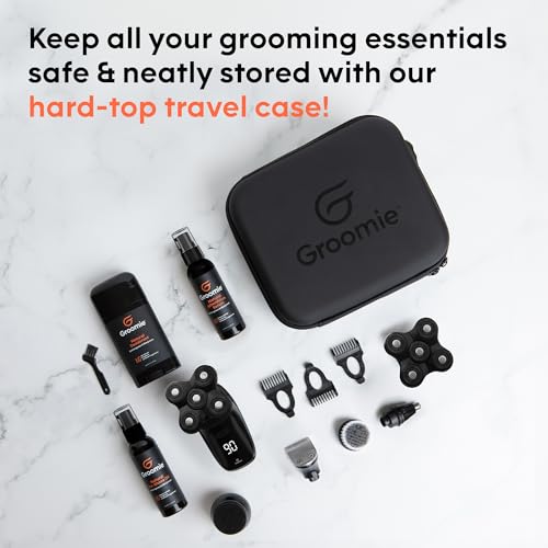 Groomie Travel Case for BaldiePro Electric Head Shaver for Men - Sleek Hard Case for Shaving Kit - Portable On-the-Go Accessory for Head Shaver & Grooming Accessories