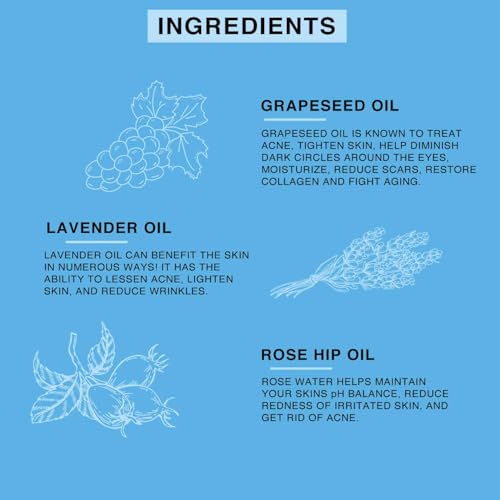 BEAUTE DE PROVENCE Soothing Facial Oil ? Grapeseed, Rosehip, and Lavender Oils ? Lightweight Hydrating Face Oil for All Skin Types, 2 fl oz