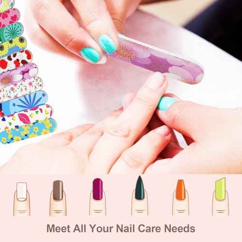Mini Nail Files (50 Packs), Colorful Emery Boards for Nails Double Sided 180 Grit Emory, Gifts Bulk Fingernails Manicure Tools Shaping Buffing Smoothing Filers Cute 3.5¡±