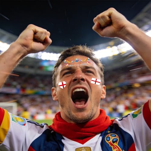 Temporary Tattoos World Cup 48 Sheets Waterproof Flag