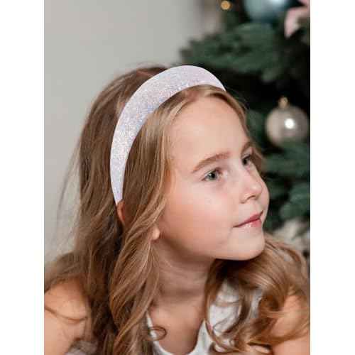 Glitter Headbands for Girls, Sparkly Sequin Headband Hairbands for Girls Non-slip, Cute Bling Head bands Hair Accessories For Toddler