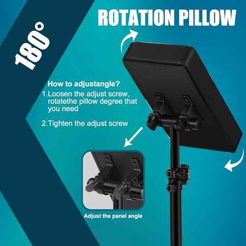 POARMEEY Tattoo Arm Rest Stand, Tattoo Armrest Adjustable Height with Thickened Black Leather Cushion, Portable Arm Rest for Studio