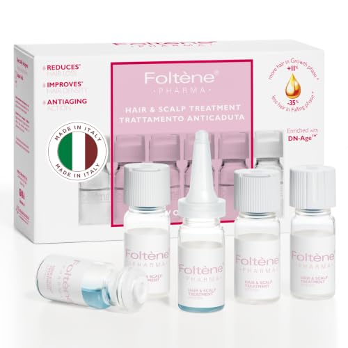 Foltene Hair Growth Serum for Women - 12 Vials with Biotin