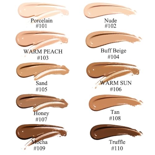 Meifen 2 Pack Nude Liquid Foundation, Full Coverage, Matte, Waterproof, 1.01 Fl Oz