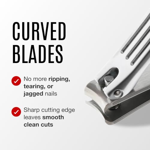 Professional Stainless Steel Nail Clippers for Fingernails & Toenails - Sharp, Ergonomic Design, Made in Japan