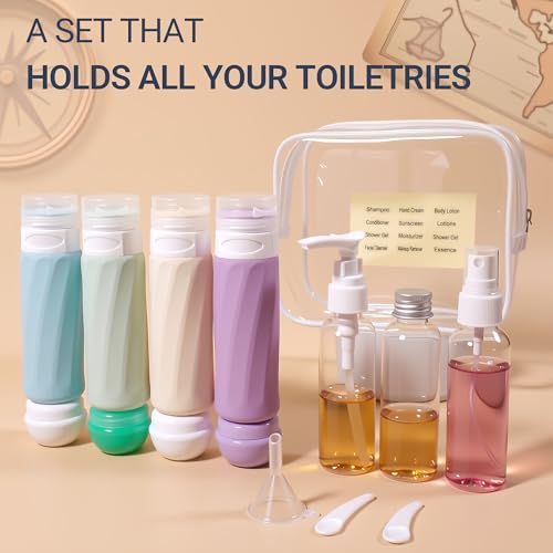 16 Pack TSA Travel Bottles Set – Leak Proof Silicone Containers