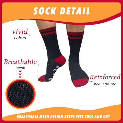 Funny Drinking Theme Crew Socks for Adults - Gifts for Beer & Party Lovers, Shoe Size 10-13