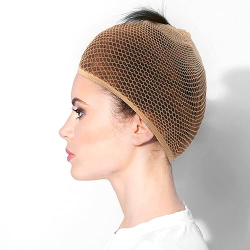 4-Pack Equestrian Hair Nets for Women Riders Light Brown