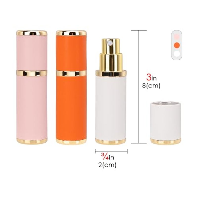 3 Pack Portable Perfume Atomizer Bottles, 5ml Refillable Travel