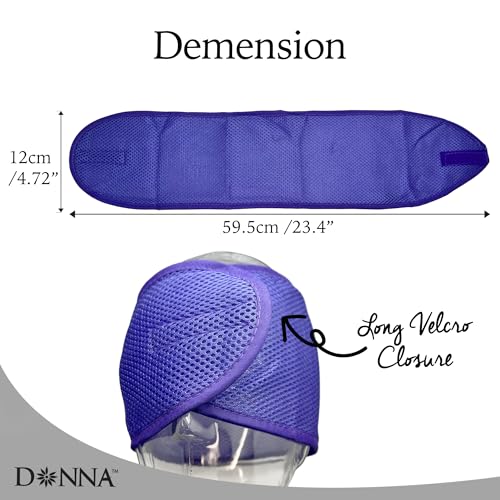 Donna Deluxe Foam Velcro Headband - Silk Hair Wraps for Face Wash & Styling