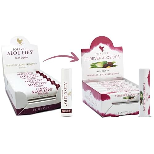 Forever Living - Aloe Lips - Moisturizing Lip Balm with Aloe, Jojoba, and Beeswax, Vegan, Ultimate Lip Care, Pack of 12