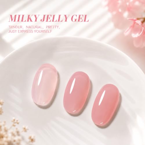 AZUREBEAUTY Nude Pink Jelly Gel Nail Polish 18ml