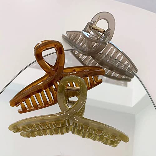 Big Jelly Claw Clips for Thick Hair - 5.1" Butterfly Clips