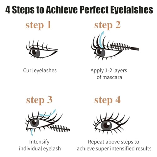 Telescopic Tubing Mascara, 2 in 1 Vibely Long-Lasting Waterproof & Smudge-Proof 4D Silk Fiber, Volume and Length Black No Flaking and No Clumping (Pack of 1)