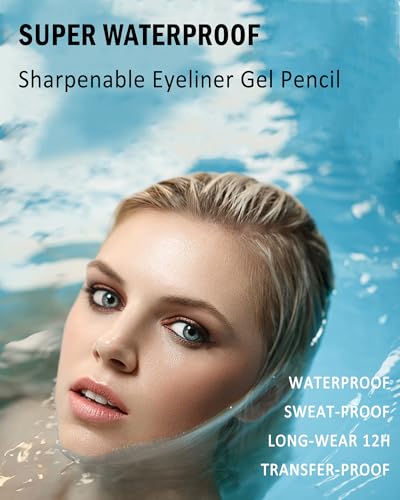 Waterproof Gel Eyeliner Pencil Set - Long Lasting Smudge-Proof