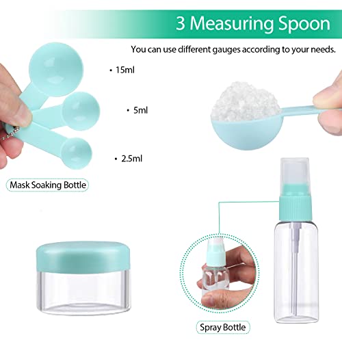 fenshine Face Mask Mixing Bowl Set, Facial Mask Mixing Tool Kit with Plastic Mask Bowl Silicone Mask Brushes Measuring Cup Stick Spatulas Facial Sponge (10PCS)