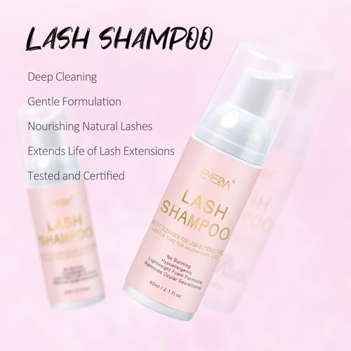 EMEDA Lash Shampoo Kit with USB Fan Dryer & Cleansing Brush